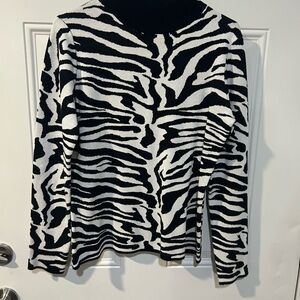 Fashion Nova Black and White Zebra Turtleneck Sweater
